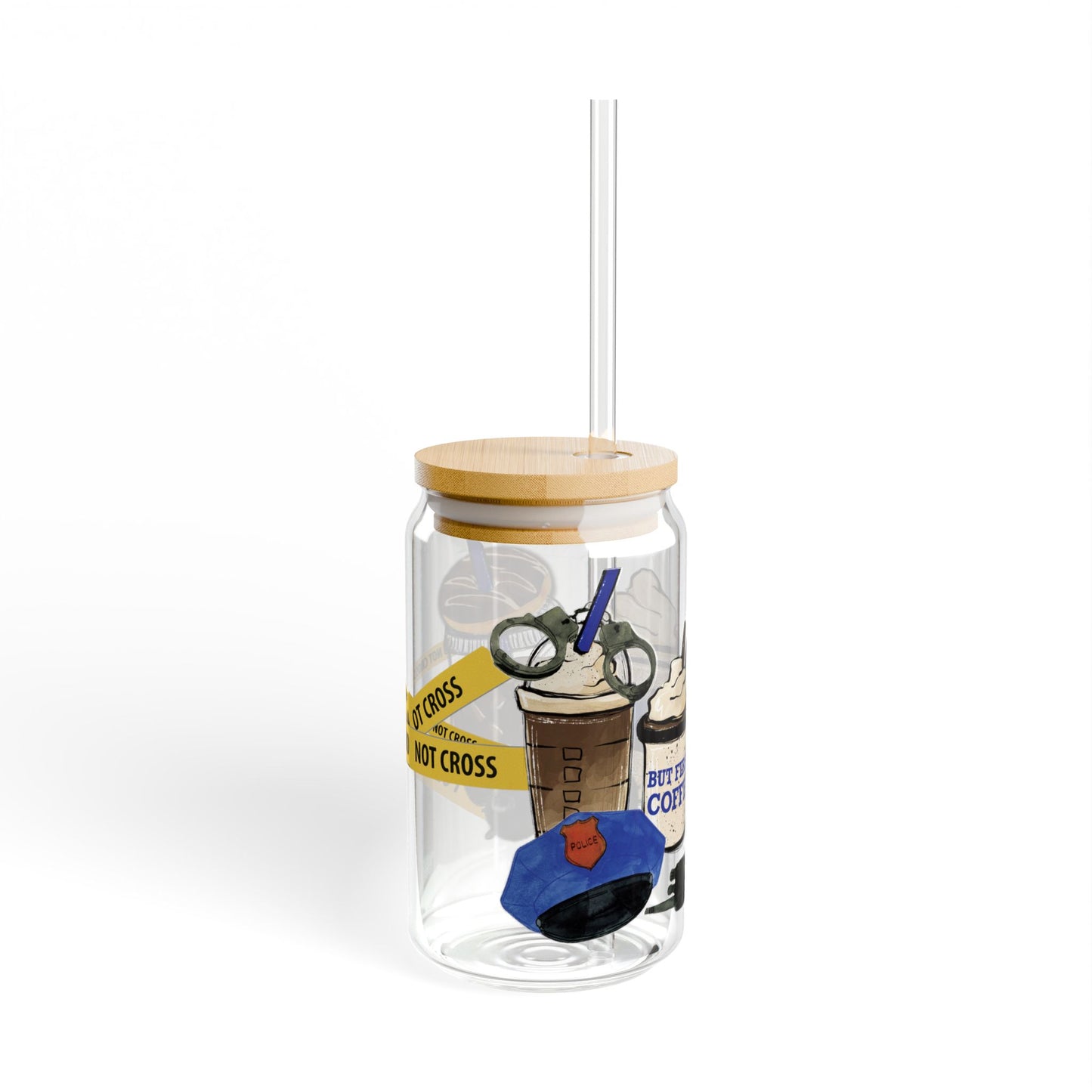 Police Inspired Sipper Glass, 16oz