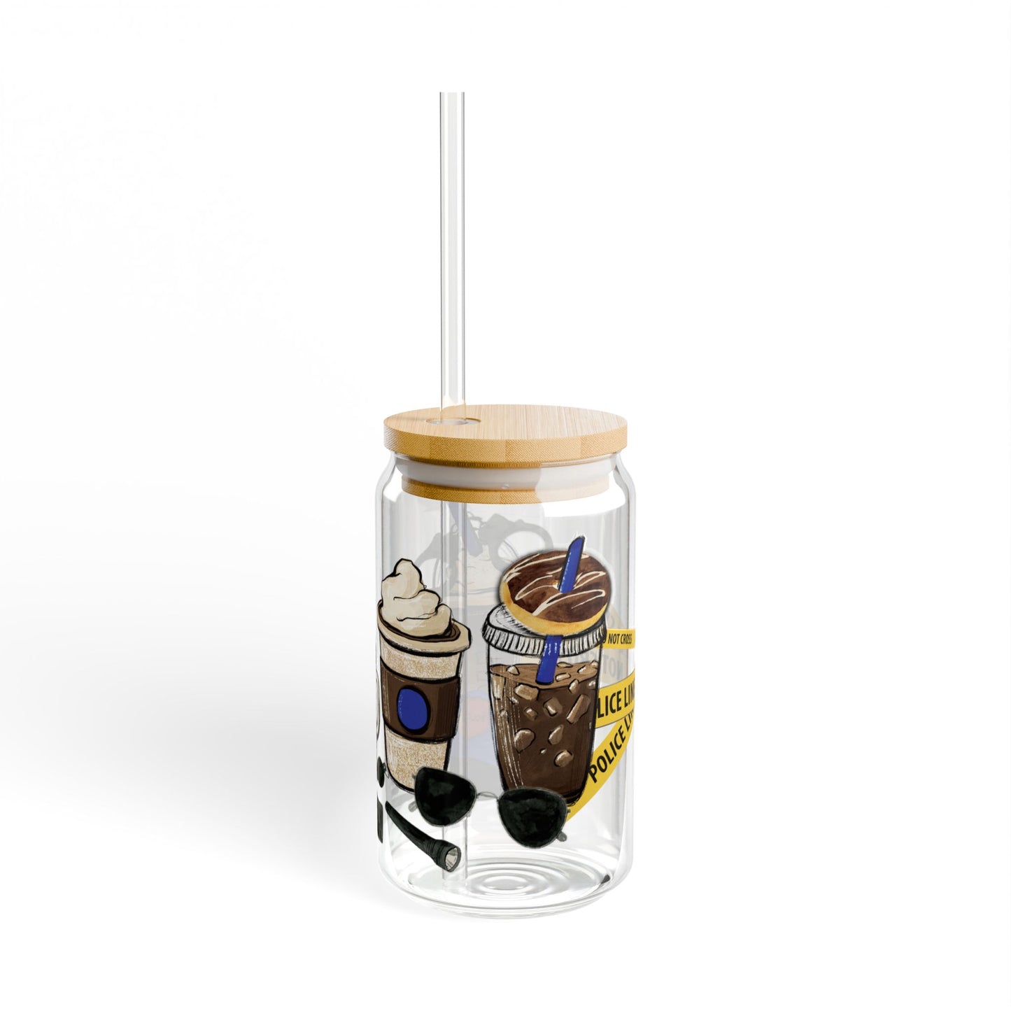 Police Inspired Sipper Glass, 16oz