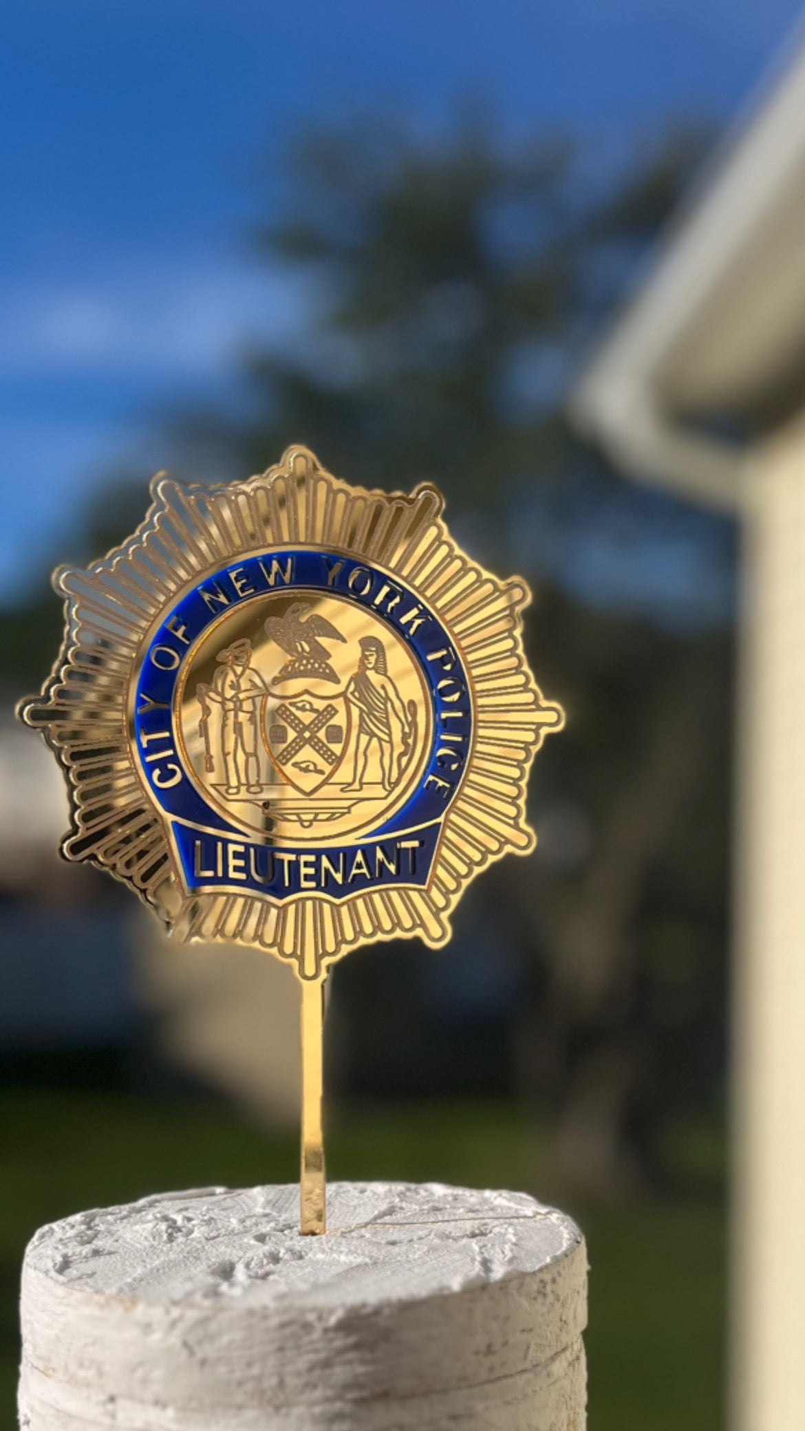 Police Shield Acrylic Cake Topper