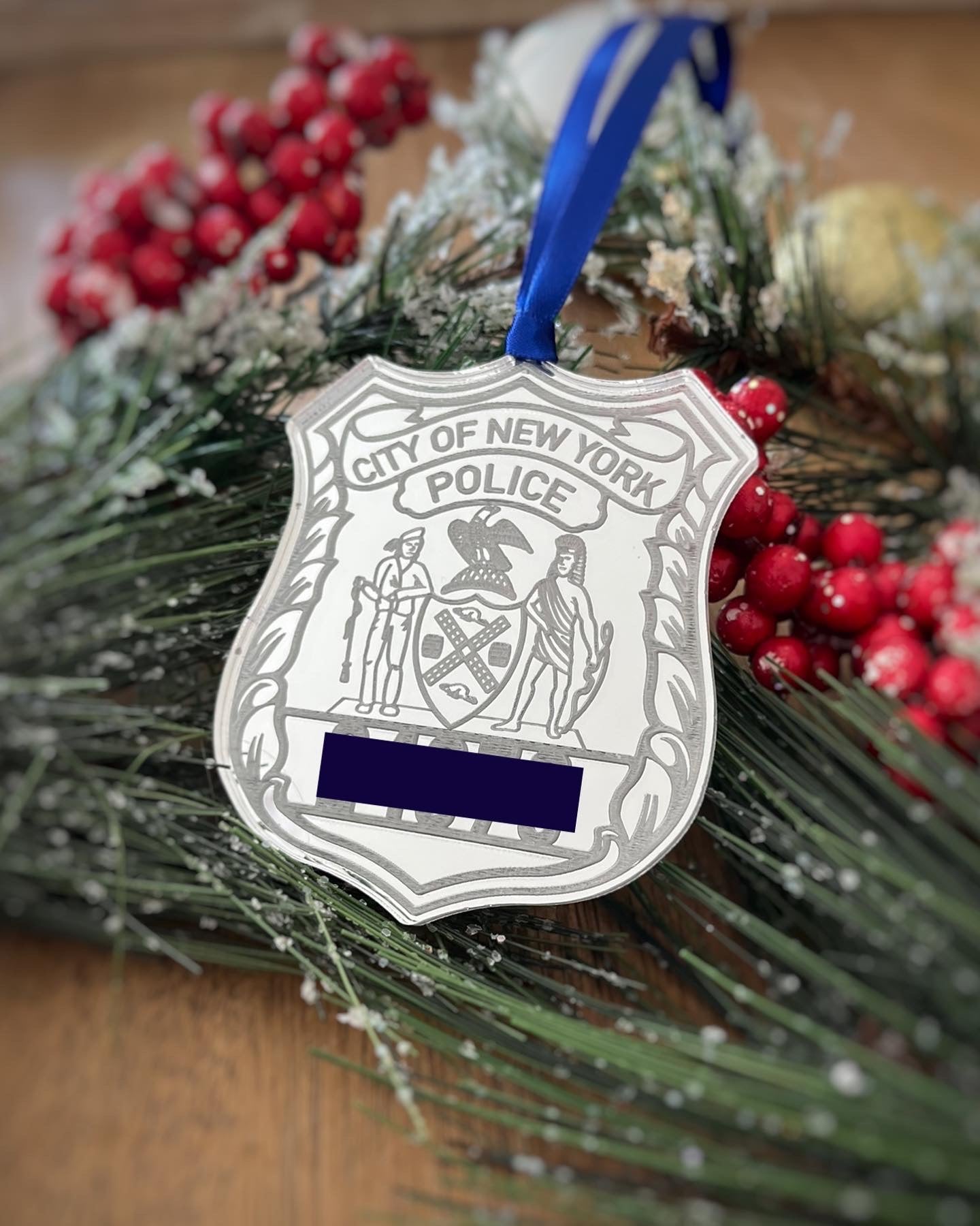 Acrylic Police Shield Ornaments