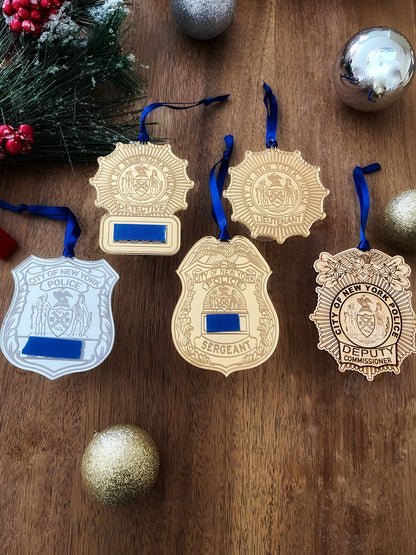 Acrylic Police Shield Ornaments
