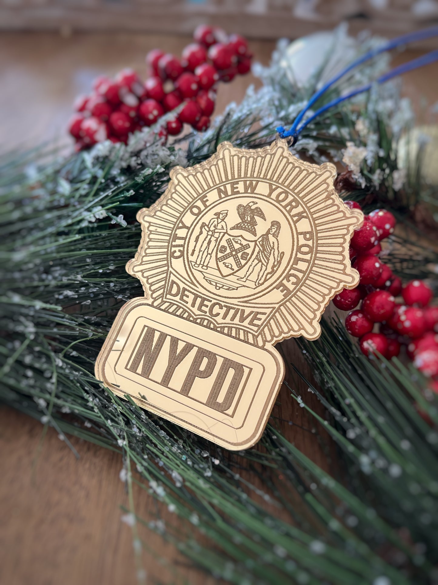Acrylic Police Shield Ornaments