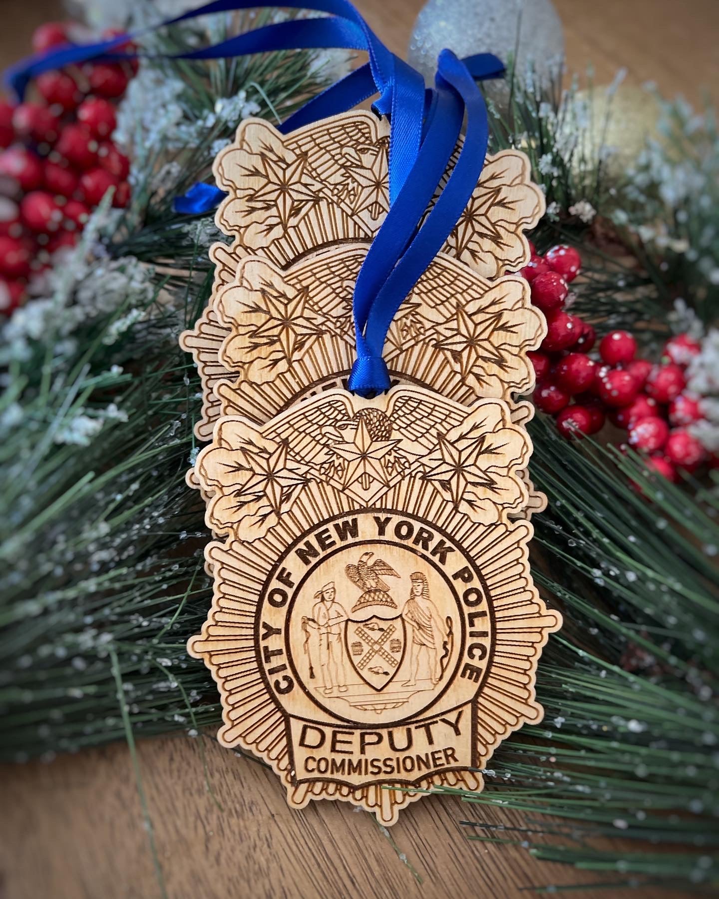 Acrylic Police Shield Ornaments