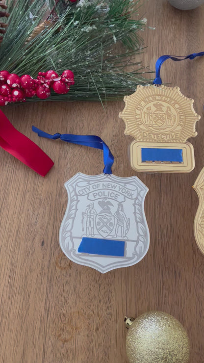 Acrylic Police Shield Ornaments